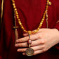 Tibetan Wealth Tiger Eye & Amber Necklace