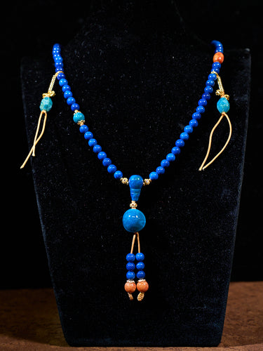 Tibetan Deep Blue Clarity Prayer Necklace