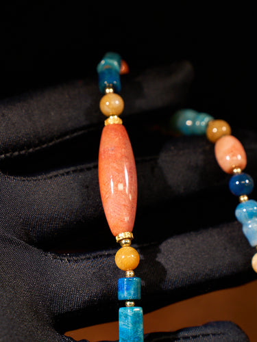 Harmonic Ground Tibetan Agatized Corale Necklace