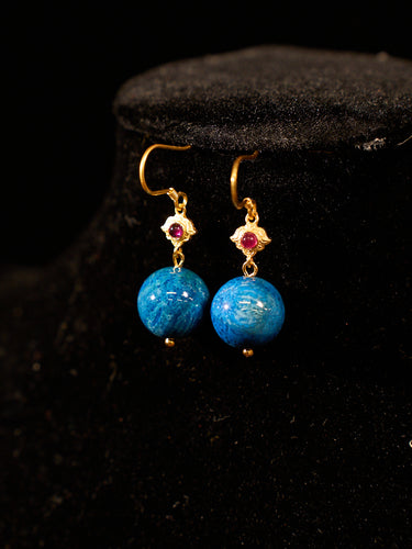 Azure Drop Agatized Corale Earrings