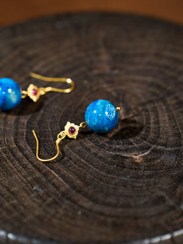 Azure Drop Agatized Corale Earrings