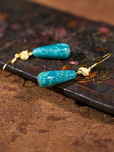 Mistfall Agatized Corale Drop Earrings