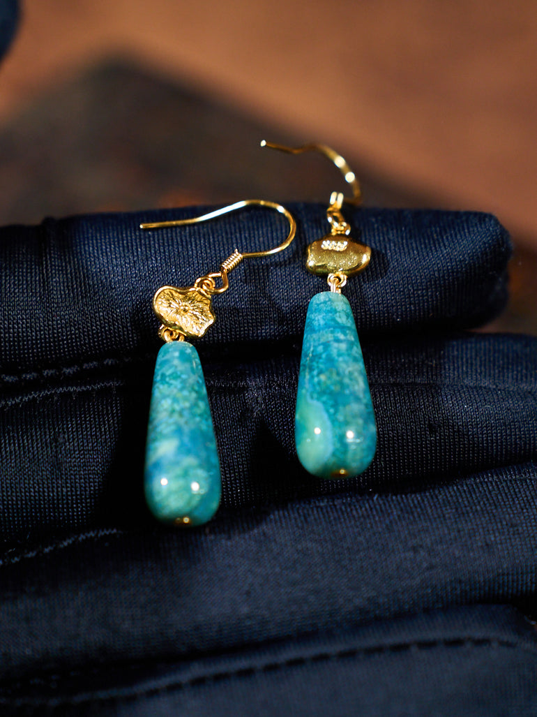 Mistfall Agatized Corale Drop Earrings