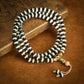 Black and White 108 Beads Tibetan Dzi Bead Mala Necklace