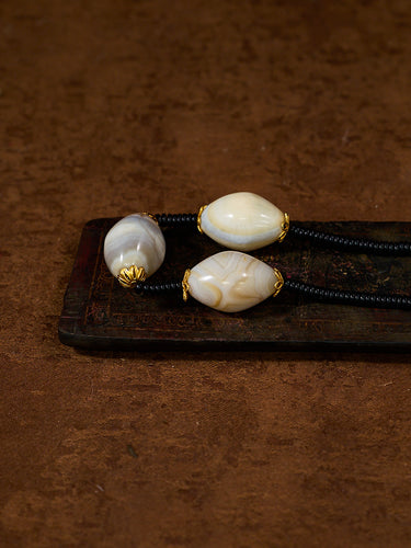 Serene Sands Sardonyx Triform Bead Necklace