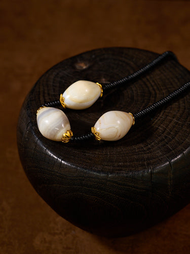 Serene Sands Sardonyx Triform Bead Necklace