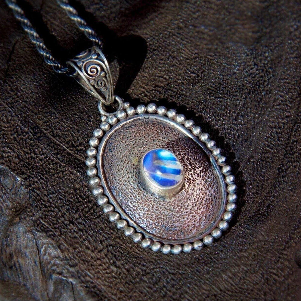 Peace Energy Moonstone Healing Sterling Silver Pendant