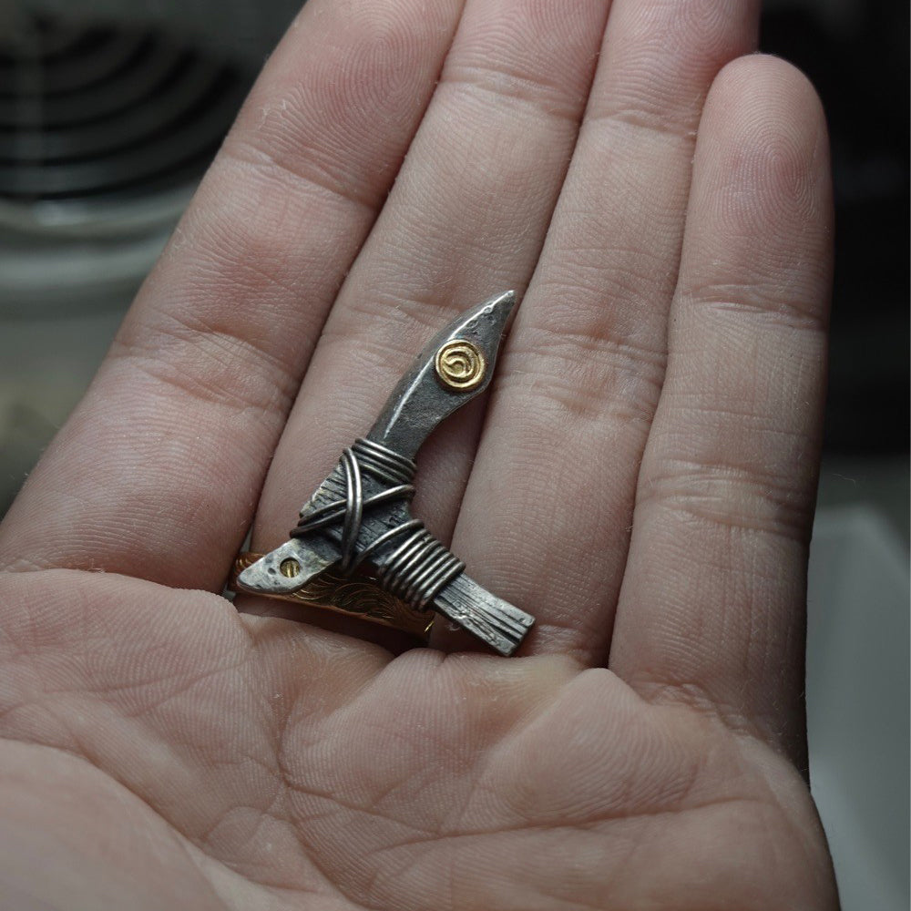 Silver Dagger Guardian Amulet Pendant