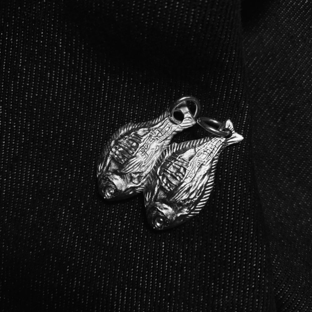 Silver Fish Guardian Amulet Pendant