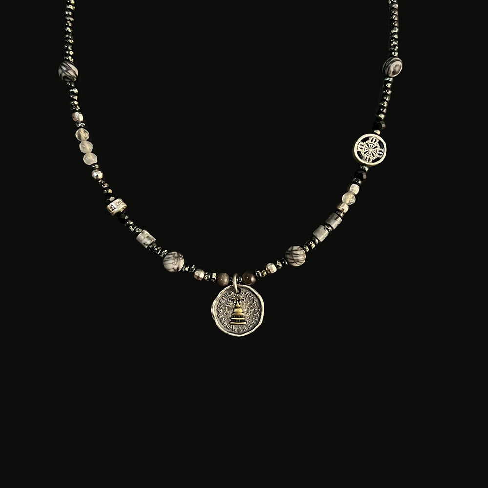 Sacred Protector Silver Pendant Necklace Handcrafted for Balance and Protection