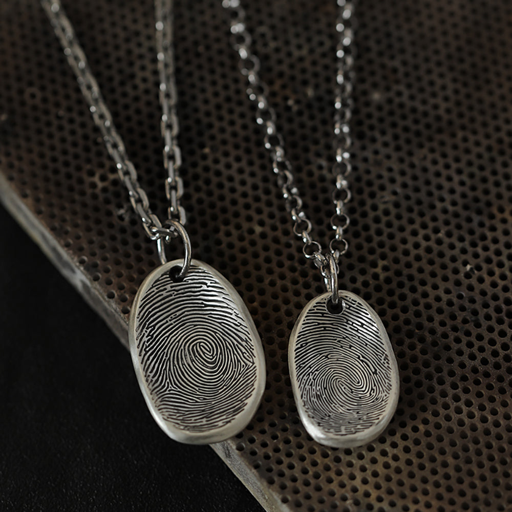 Eternal Bond Sterling Silver Fingerprint Pendant