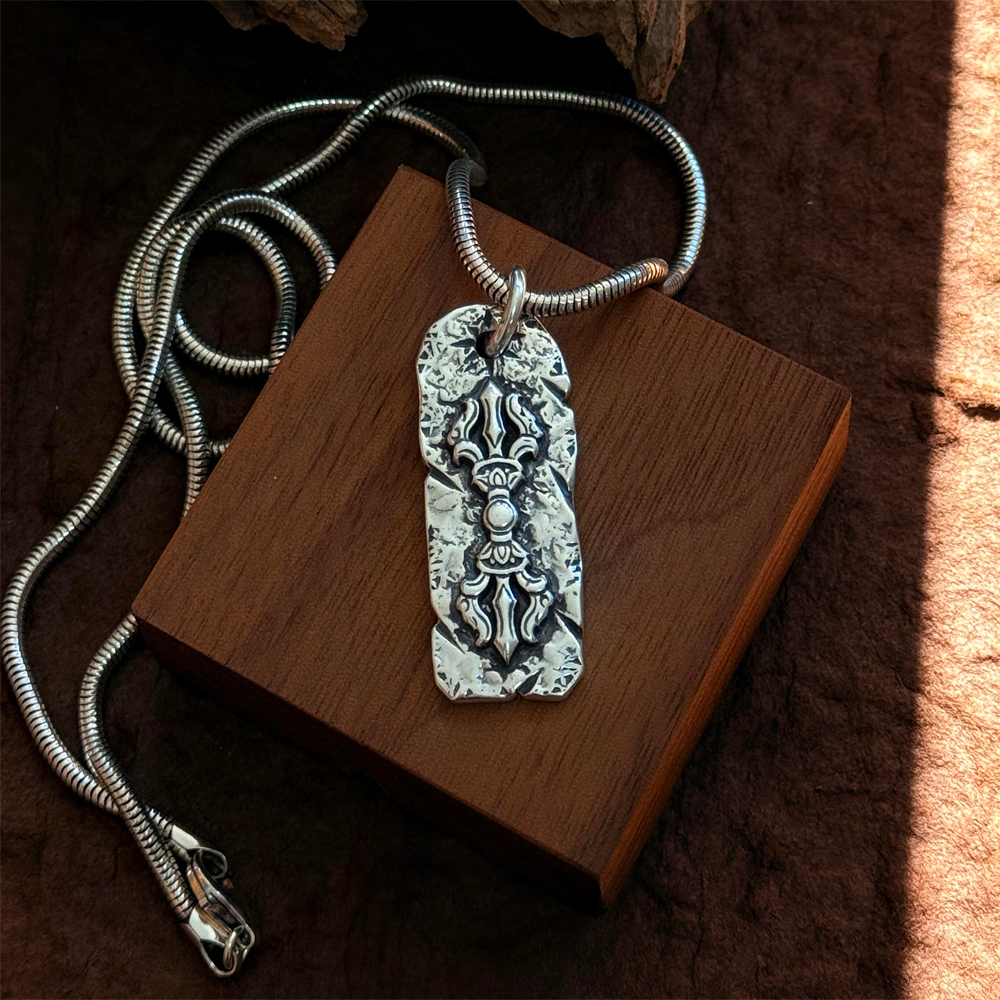 Sterling Silver Vajra Pendant for Protective Energy