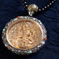 Divine Abundance Silver Pendant Handcrafted with Coral and Turquoise