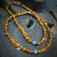 Tibetan Natural Beeswax and Silver  Necklace for Prosperity