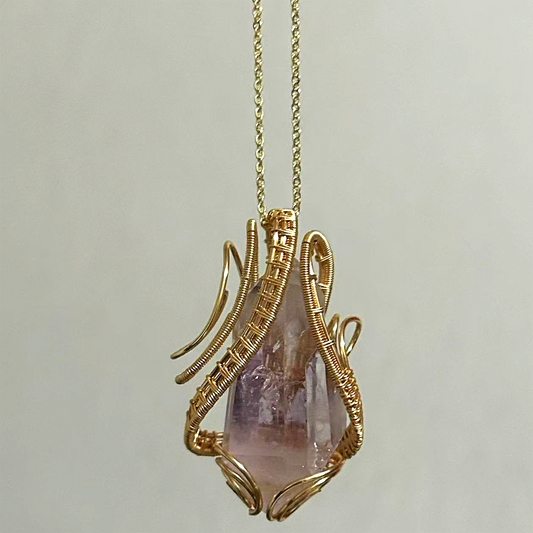 Kailash Energy Amour Rose Crystal Pendant in Handcrafted Copper