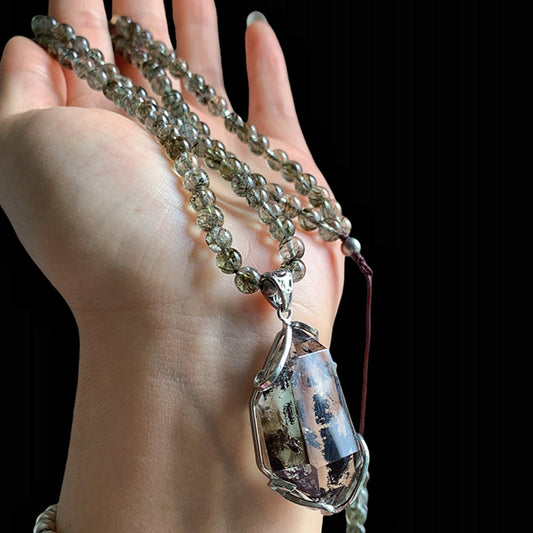 Ethereal Clarity Black Quartz Pendant