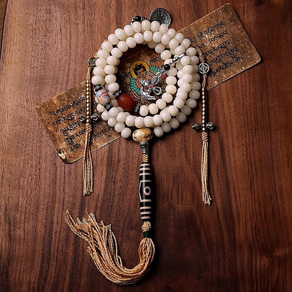 Pure White Bodhi Seed Necklace