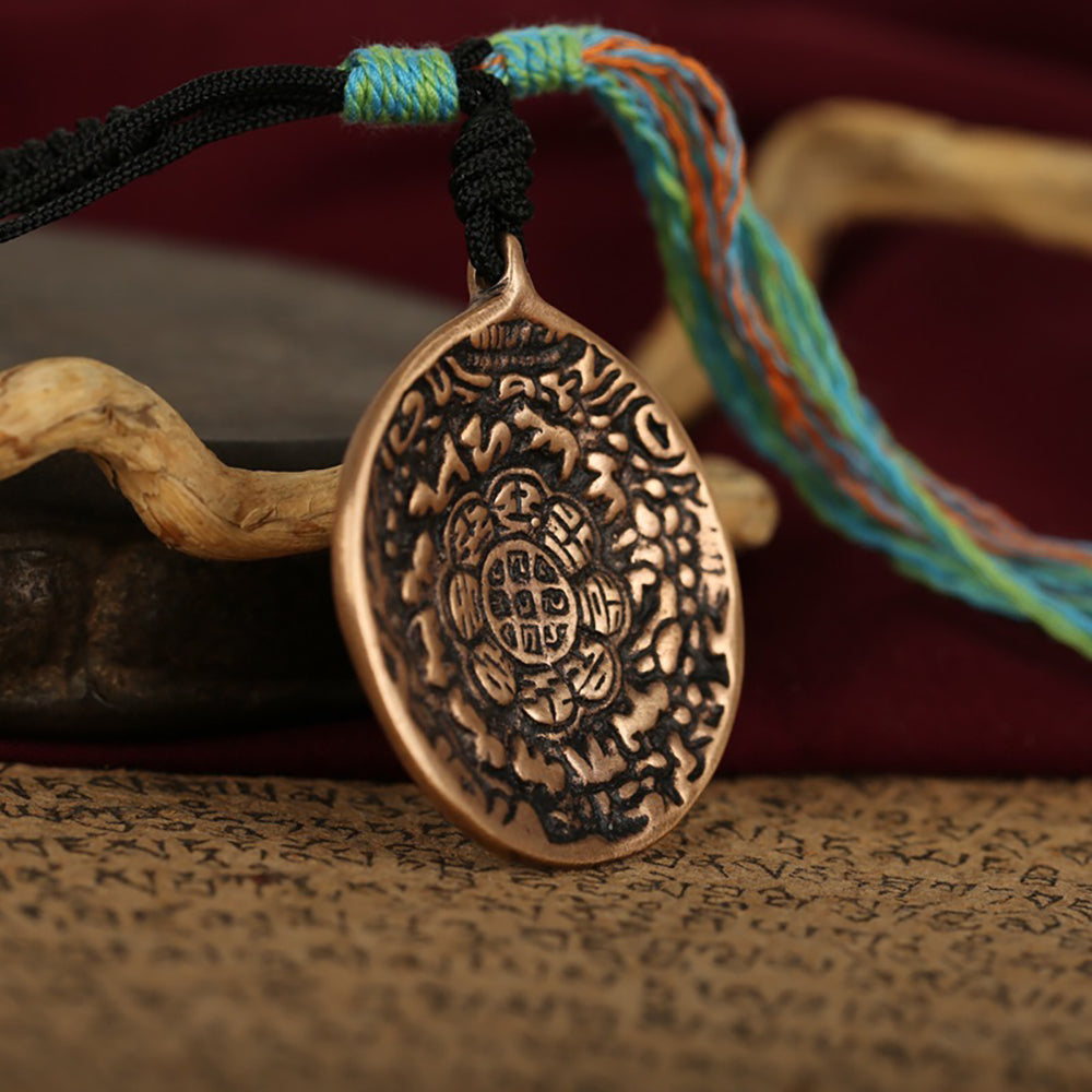 Copper Wealth Circle Pendant - Handcrafted Prosperity Talisman