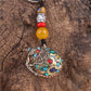 Guardian Spirit Pendant - Copper with Yellow Jade and Cinnabar