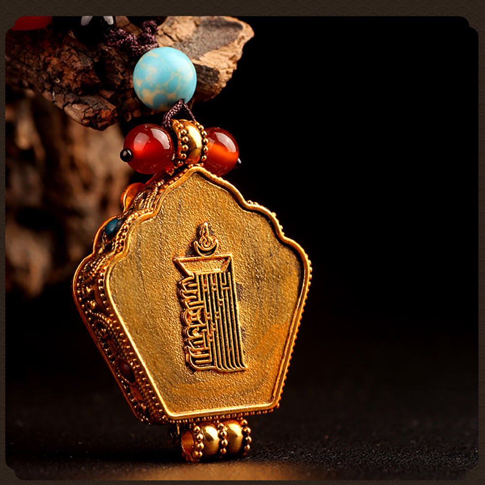 Divine Guardian Pendant – Alloy with Seven Gemstones