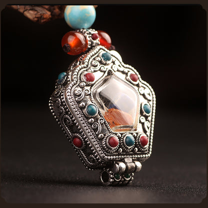 Divine Guardian Pendant – Alloy with Seven Gemstones