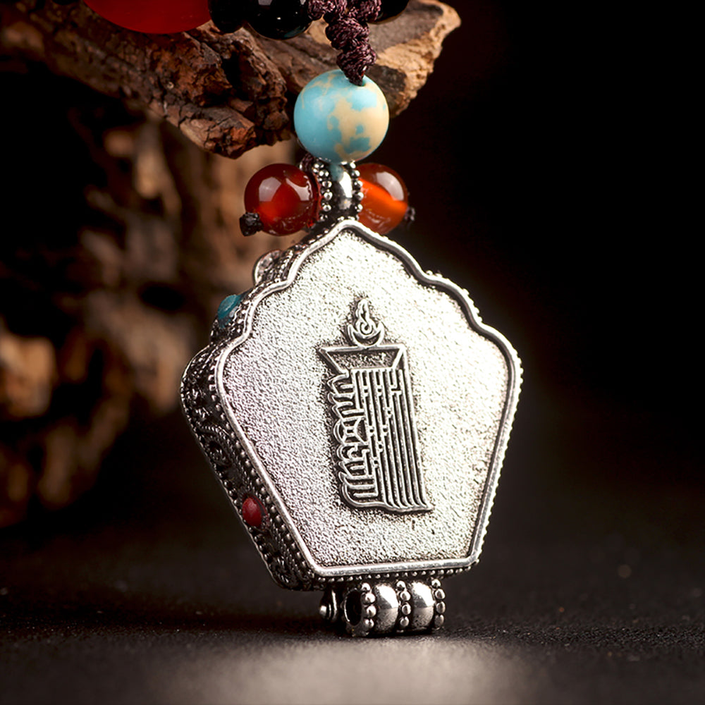 Divine Guardian Pendant – Alloy with Seven Gemstones