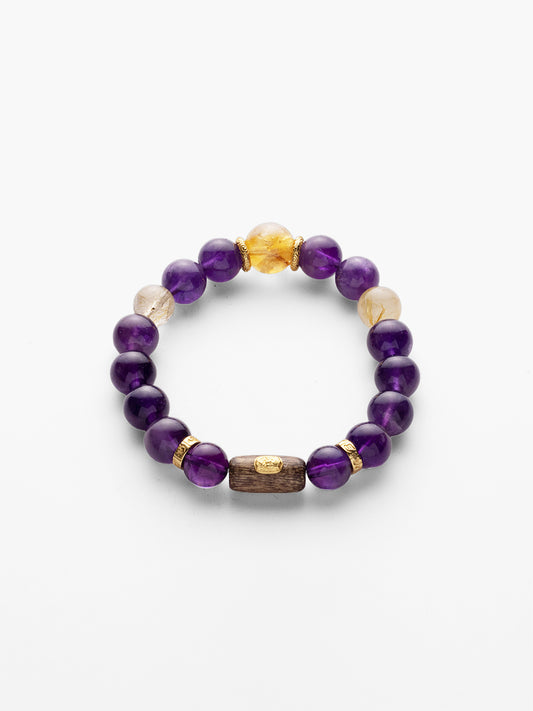 Spiritual Clarity Amethyst and Citrine Bracelet