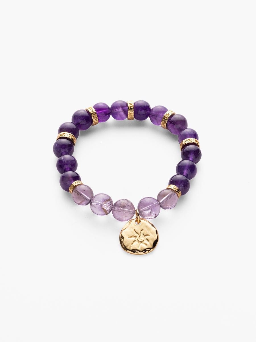 Amethyst Tranquility Bracelet with Gold Accent