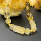 Citrine Wealth Prosperity Bracelet with 18k Gold and Tribal Pattern