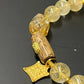 Citrine Wealth Prosperity Bracelet with 18k Gold and Tribal Pattern