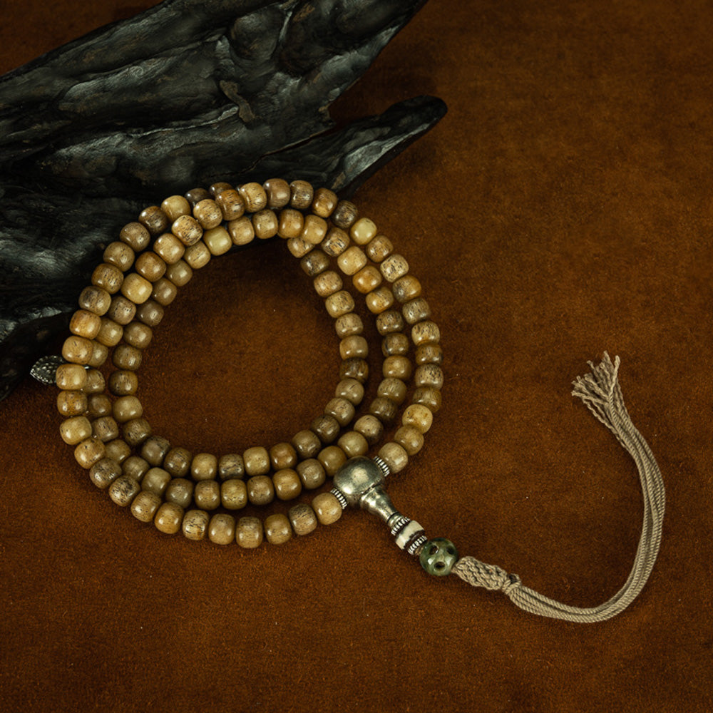 108 Bead Buddha Necklace – Northeast China Jade with Sterling Silver