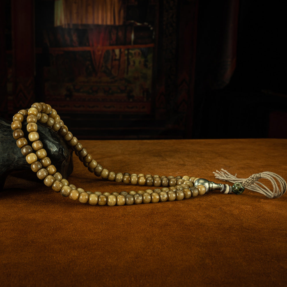 108 Bead Buddha Necklace – Northeast China Jade with Sterling Silver