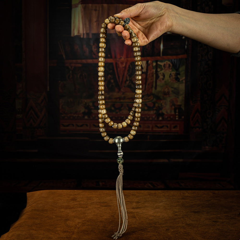 108 Bead Buddha Necklace – Northeast China Jade with Sterling Silver