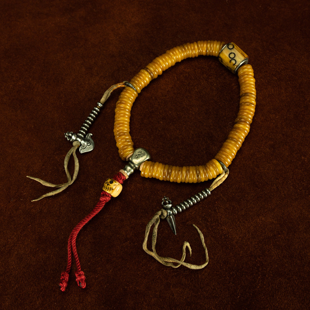 Qing Dynasty Antique Jade Mala Bracelet with 108 Beads