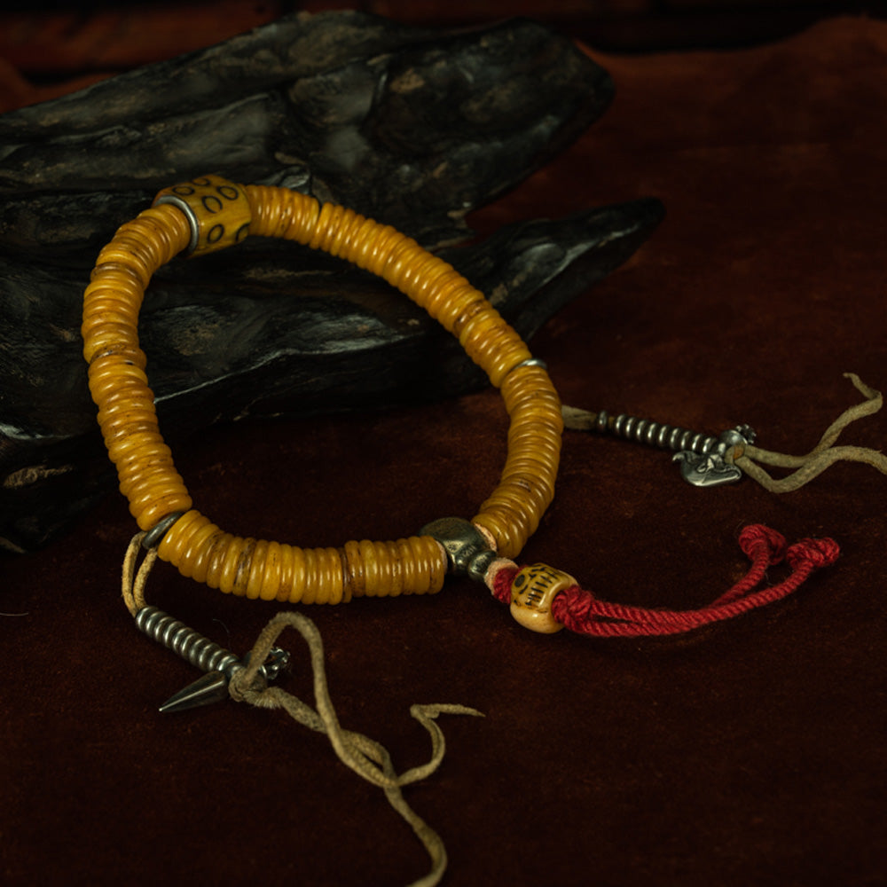 Qing Dynasty Antique Jade Mala Bracelet with 108 Beads