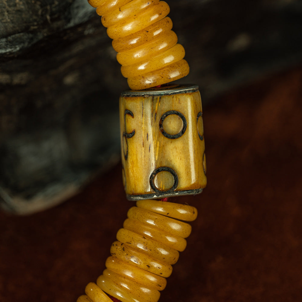 Qing Dynasty Antique Jade Mala Bracelet with 108 Beads