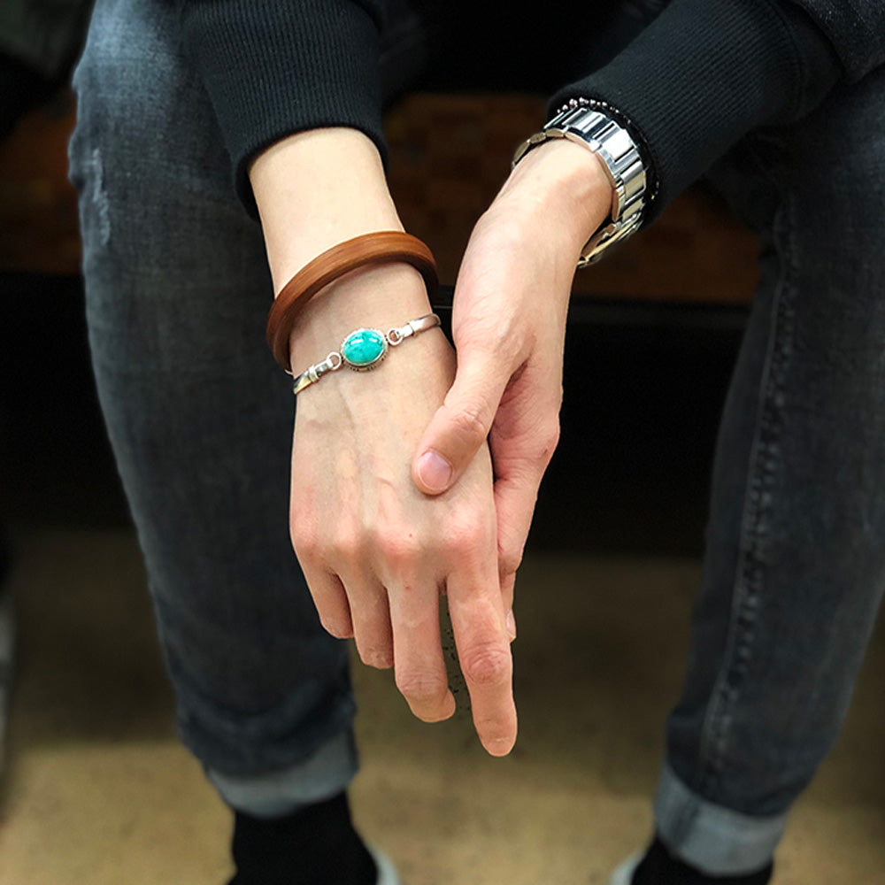 Turquoise Fortune Guardian Silver Bangle