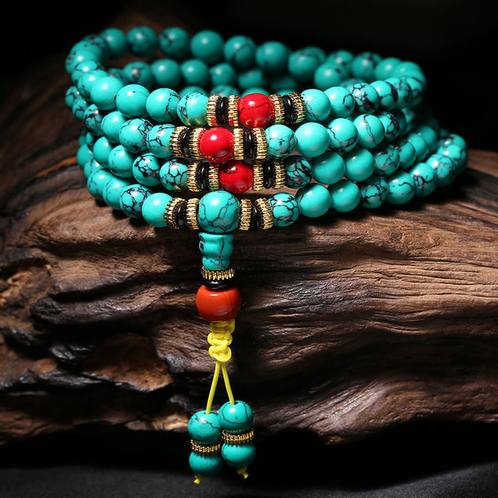 Healing Turquoise 108 Mala Neckdace