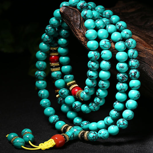 Healing Turquoise 108 Mala Neckdace