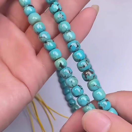 Turquoise Health Mala Necklace 108 Bead Meditation for Wellness