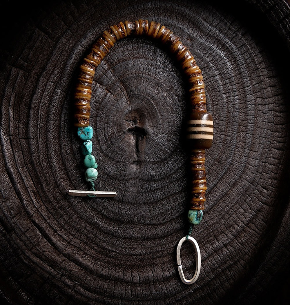 Sacred Protector Turquoise and Yak Bone Bracelet