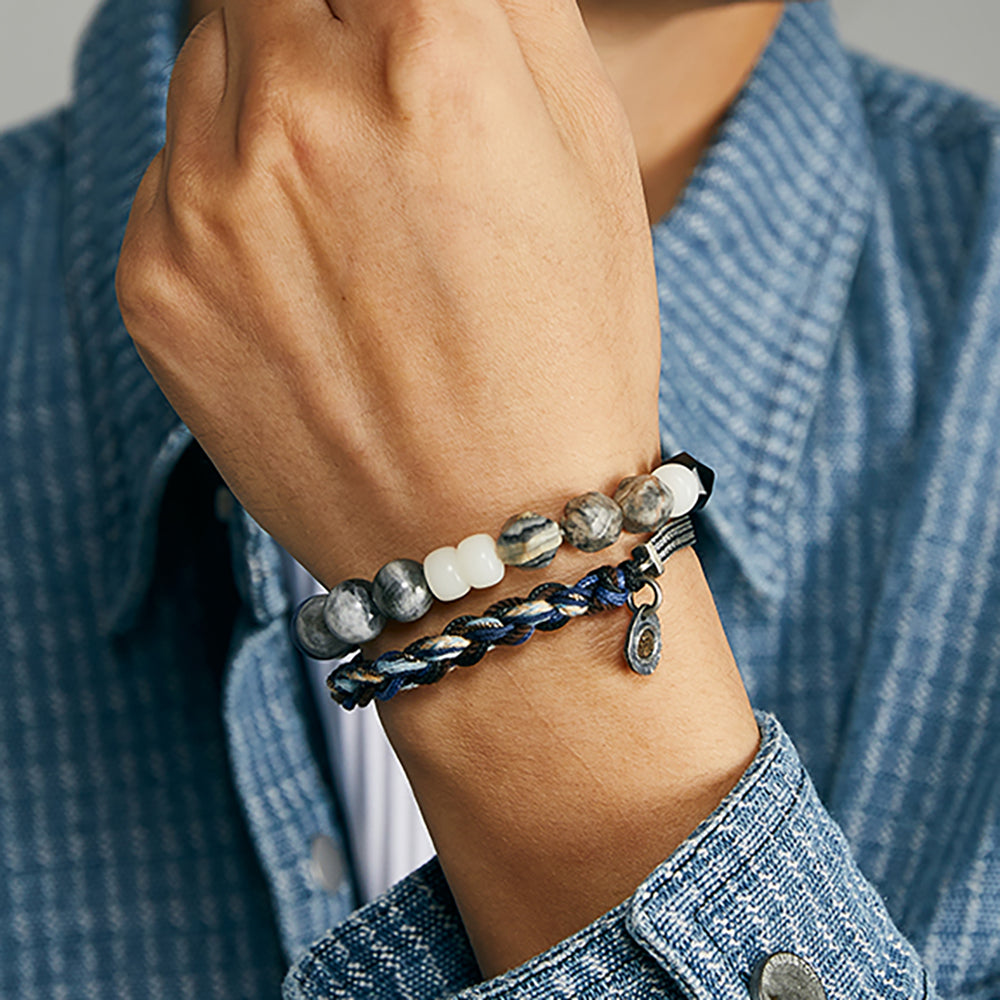 Radiant Harmony Labradorite & Obsidian Luck Bracelet