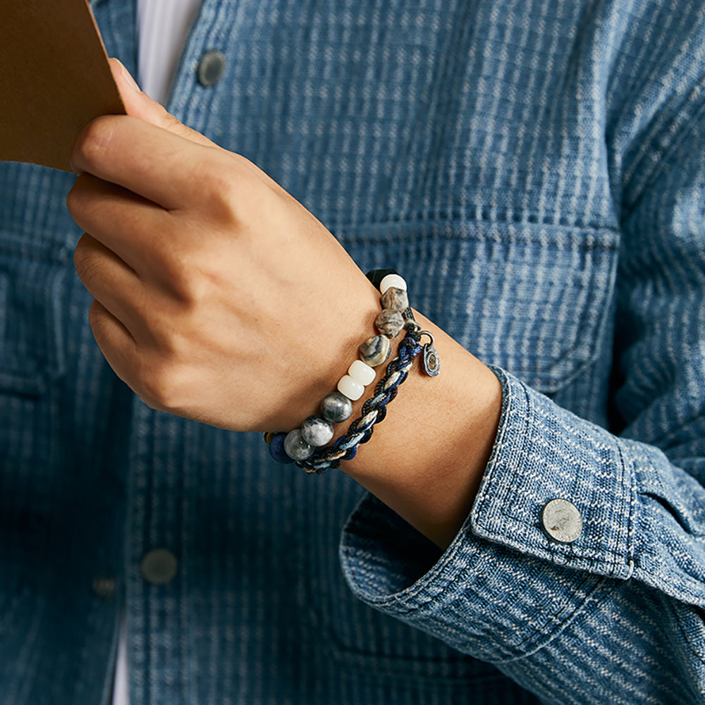 Radiant Harmony Labradorite & Obsidian Luck Bracelet