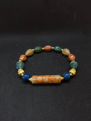Agatized Coral Column Energy Balance Bracelet