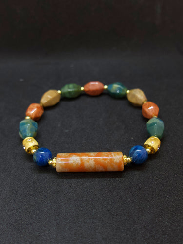 Agatized Coral Column Energy Balance Bracelet
