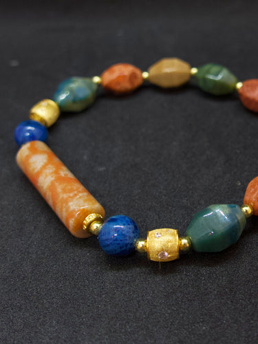 Agatized Coral Column Energy Balance Bracelet