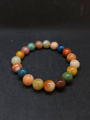 Agatized Coral Harmony Energy Bead Bracelet