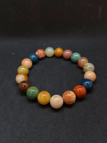 Agatized Coral Harmony Energy Bead Bracelet