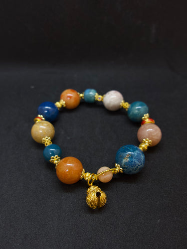 Agatized Coral Gold-Tone Silver Harmony Bracelet