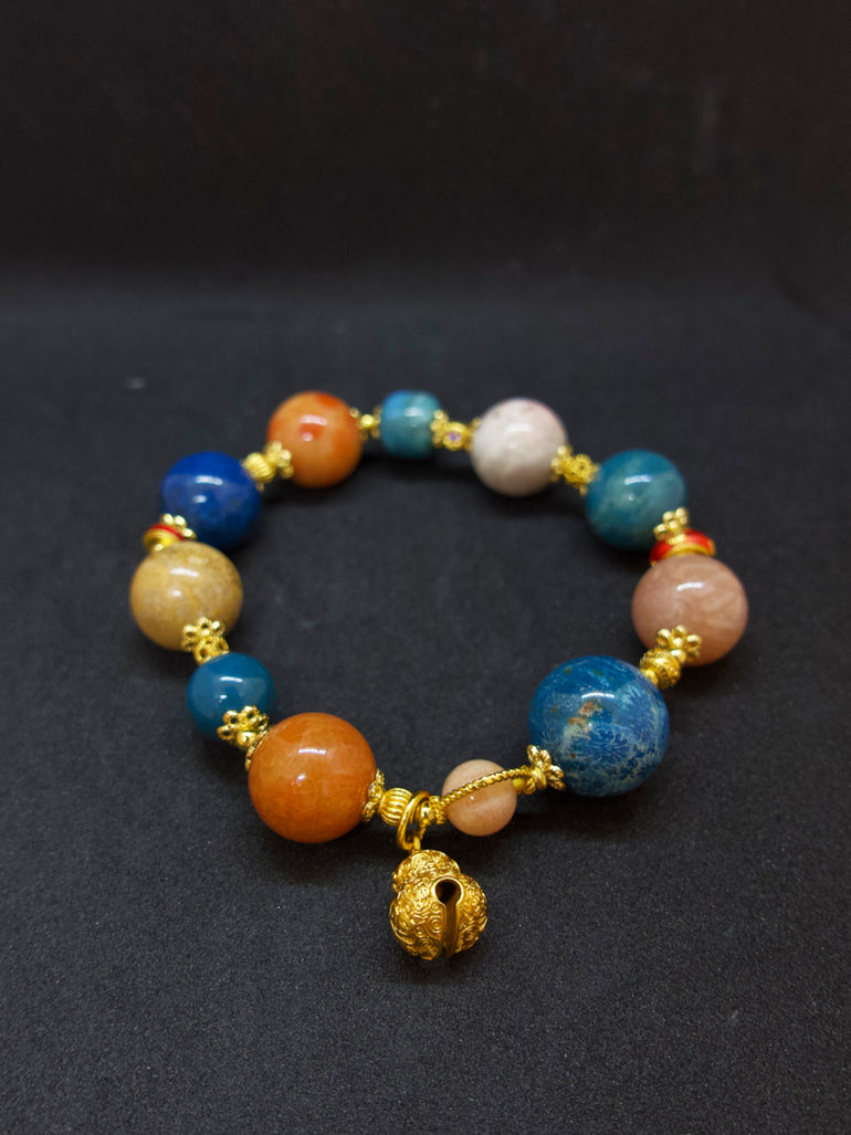 Agatized Coral Gold-Tone Silver Harmony Bracelet